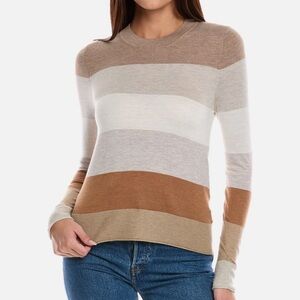 Splendid multi tan striped cash blend thin sweater